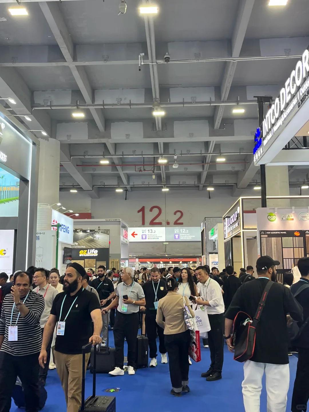Busy electronics industry exhibition floor
