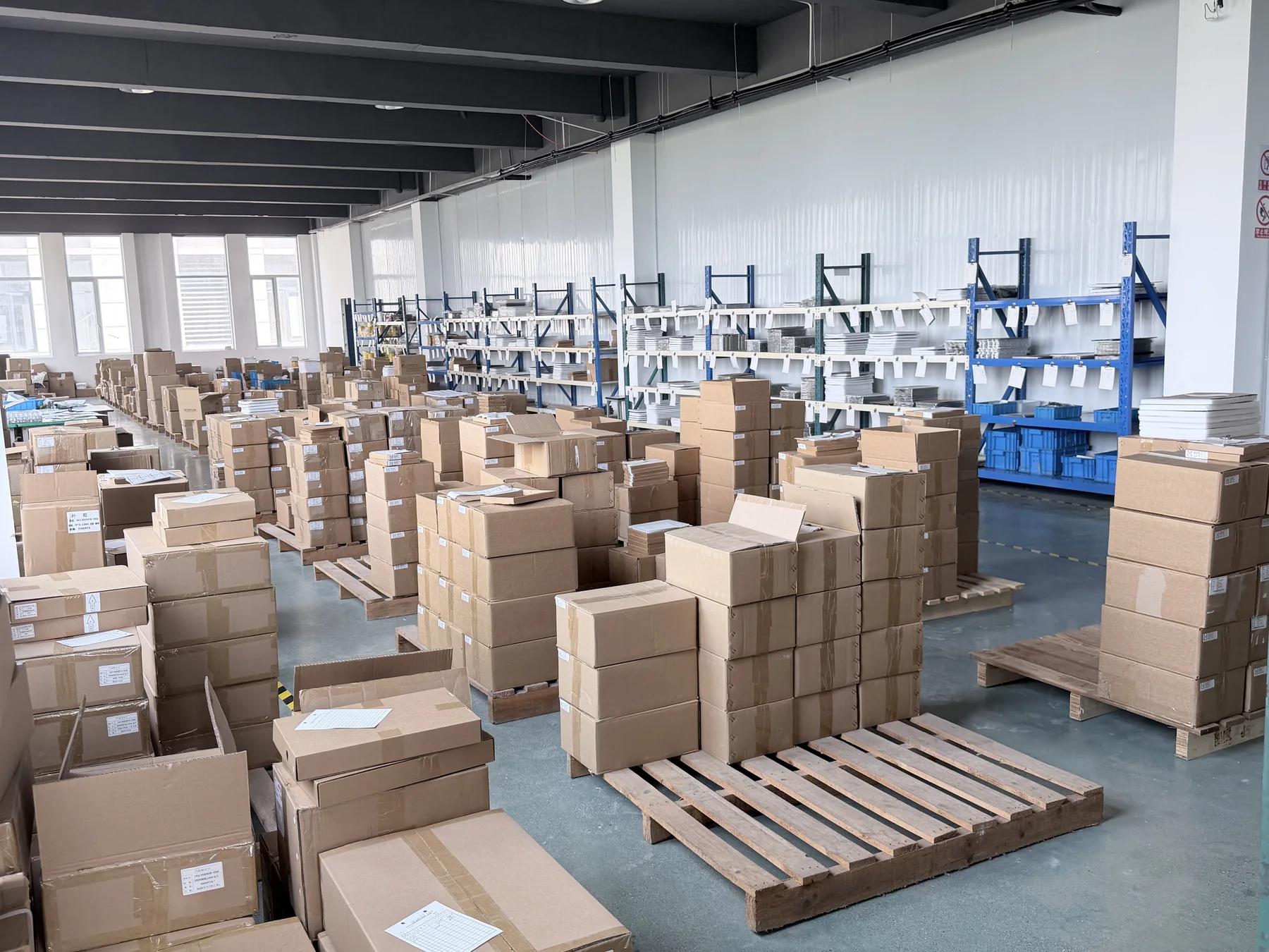 Packed goods in the supplied warehouse image